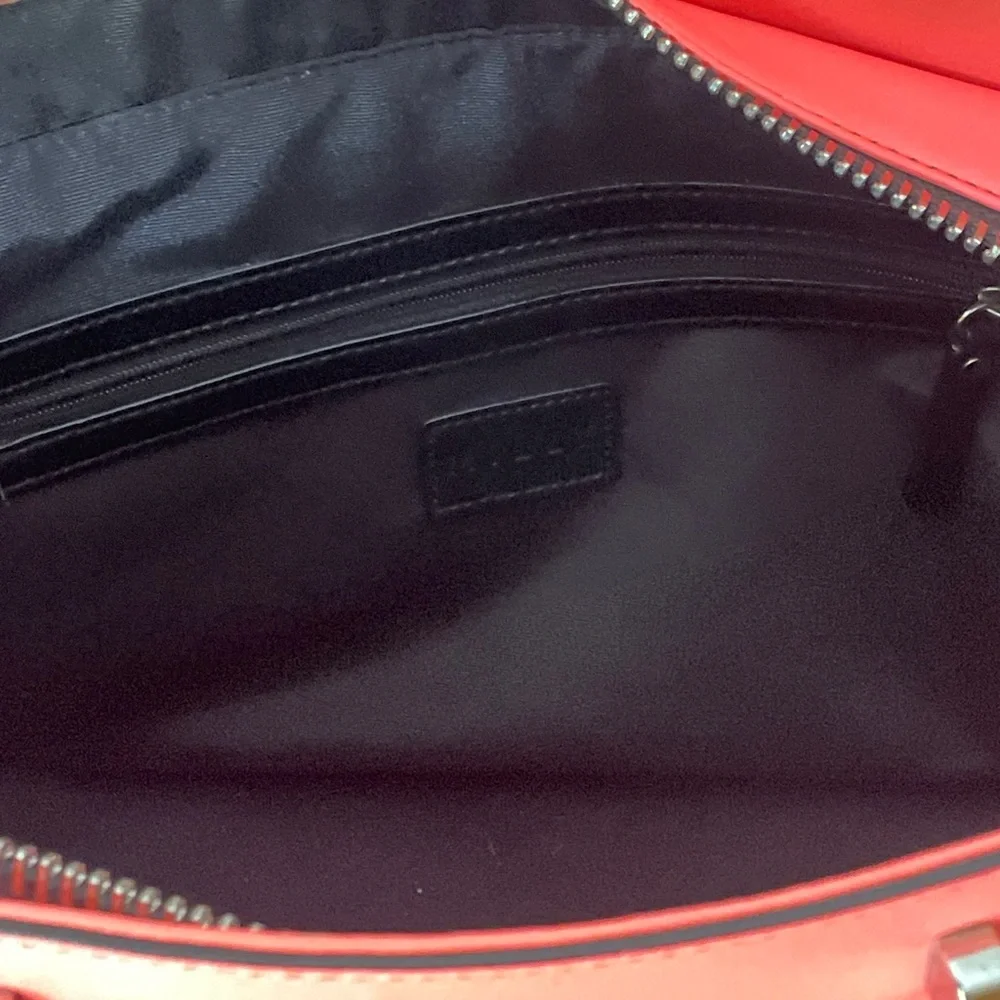 Milly Vibrant Coral Satchel with Detachable Strap